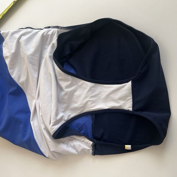 Summersalt Women’s 12 Sidestroke One Shoulder One Piece Swimsuit Blue Stripe - Picture 6 of 8